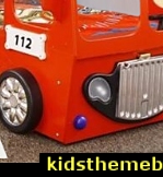Fire Truck Toddler Car Bed with Mattress Fire Truck Decal, Fireman Decal, Firefighter Decal, Fire Dog  