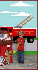 Bring your "fire fighter" friends for hours of imaginary fun. This fire house tent is big enough for the whole engine company. This tent is so durable it can be used indoors or outdoors. Firetruck Paint By Number
 Mural at create a mural