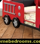 Fire Engine Twin bed Firefighter wall decal Firefighter mural 